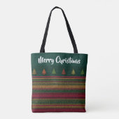 Tote Bag Striped Tree Border Plaid Pattern (Dos)