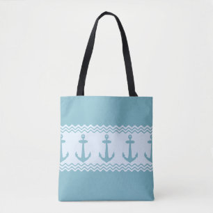 Tote Bag Stripes Blue Nautical