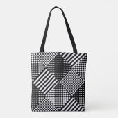 Tote Bag Stripes Check Harlequin Pois Conception mixte (Dos)