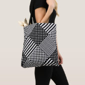 Tote Bag Stripes Check Harlequin Pois Conception mixte (De près)