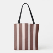 Tote Bag Stripes design chocolat naturel brun rose pâle (Dos)