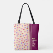 Tote Bag Stripes Feminine Mama Coffee Break Art (Dos)