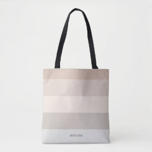 Tote Bag Stripes modernes avec Monogram Pastel