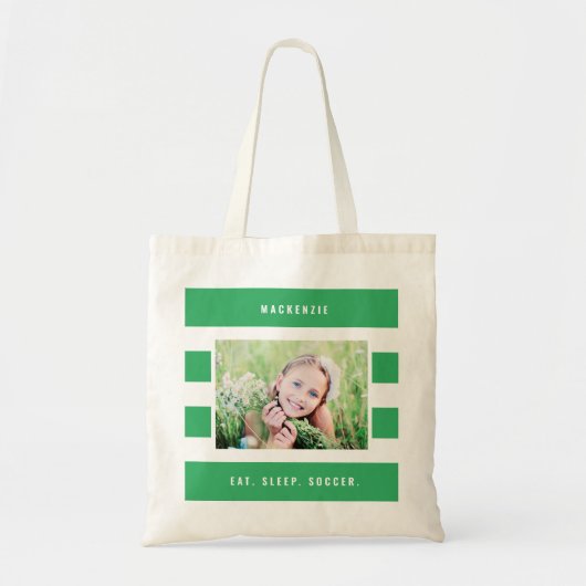 Tote Bag Stripes modernes Couleur modifiable Photo personna (Devant)