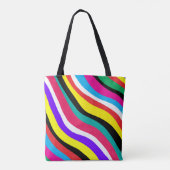 Tote Bag Stripes multicouleurs psychédéliques à ondes (Dos)