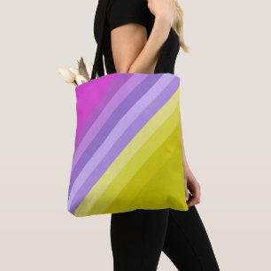 Tote Bag Striqué, lumineux, arc-en-ciel