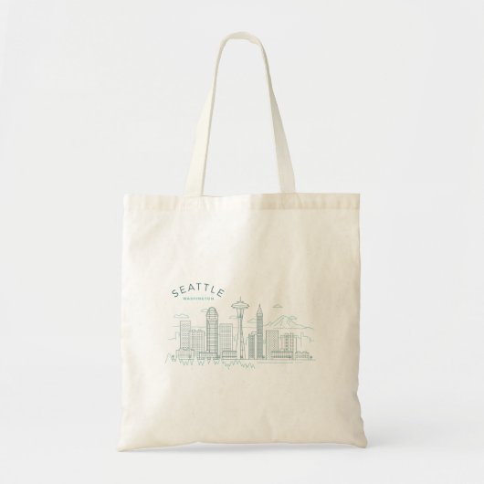 Tote Bag Stroke Skyline de Seattle (Devant)