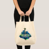 Tote Bag Stroke Skyline de Seattle (Devant (produit))