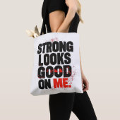 Tote Bag Strong Looks Good on Me – Gym Motivation Typograph (De près)