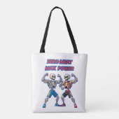 Tote Bag Strong to the Bone – Funny Skeleton Muscle Design (Dos)