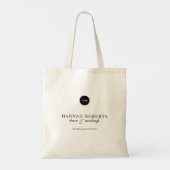 Tote Bag Studio de Maquillage de Cheveux Logo Script Noir (Dos)