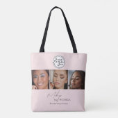 Tote Bag Studio de Maquillage Photo Logo Script Rose Pâle (Dos)