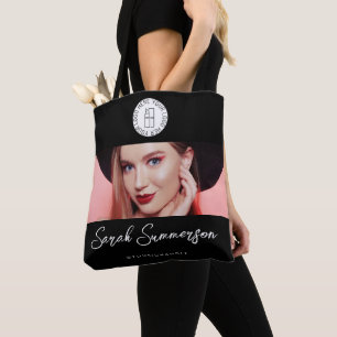 Tote Bag Studio de maquilleur Logo Photo Noir Blanc