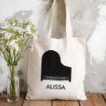 Tote Bag Studio De Musique De Piano, Étudiant Promotionnel<br><div class="desc">Faites la promotion de votre activité piano ou musique avec ce sac fourre-tout piano à queue. Utilisez-les comme un cadeau personnalisé pour les étudiants, qui peuvent porter de la musique de feuilles à des cours dans ces grands sacs fourre-tout. Ils peuvent être personnalisés avec le nom de votre studio et...</div>