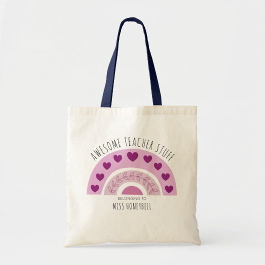 Tote Bag Studios d'enseignant génial Boho Rainbow Personnal (Devant)