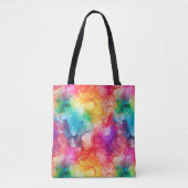 Tote Bag Style Abstrait d'encre d'alcool arc-en-ciel (Devant)