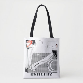 Tote Bag Style Art Déco Ritz 1920 Design noir & blanc