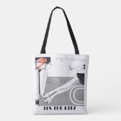 Tote Bag Style Art Déco Ritz 1920 Design noir & blanc (Dos)