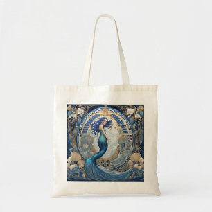Tote Bag Style Art Nouveau Mermaid Bleu Art Déco
