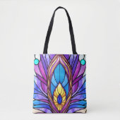 Tote Bag Style Art Nouveau Vitrage Peacock Plumes (Devant)