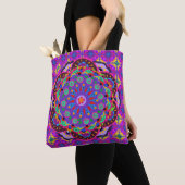 Tote Bag Style Boho | Purple Mandala Floral (De près)