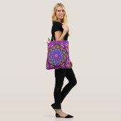 Tote Bag Style Boho | Purple Mandala Floral (Sur le modèle)