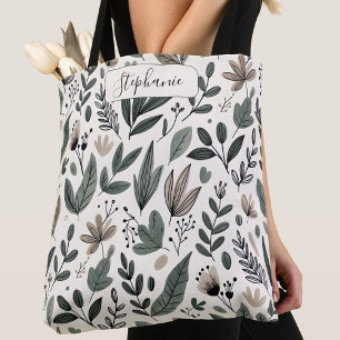 Tote Bag Style botanique moderne personnalisé au quotidien
