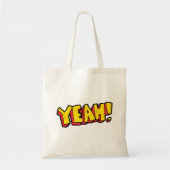 Tote Bag Style comique Ouais Texte Graphique en gras Jaune (Devant)