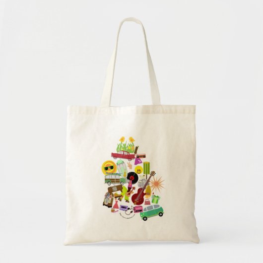 Tote Bag Style d'art amusant super Retro Collage (Devant)