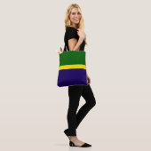 Tote Bag Style de bloc couleur bleu vert (Sur le modèle)