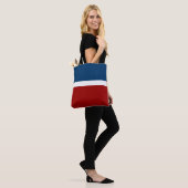 Tote Bag Style de bloc de couleur bleu blanc (Sur le modèle)