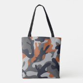 Tote Bag Style de camouflage orange, noir et gris (Dos)