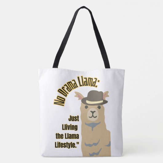 TOTE BAG STYLE DE CITATION DE LLAMA (Dos)