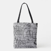 Tote Bag Style de graffiti urbain monochromatique (Dos)