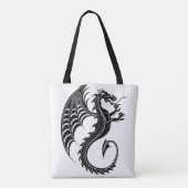 Tote Bag Style de tatouage en forme de dragon noir (Dos)