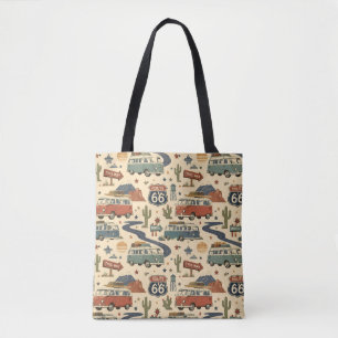 Tote Bag Style de voyage Marché rétro Route 66