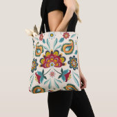 Tote Bag Style floral d'Indonésien de Boho de batik (De près)