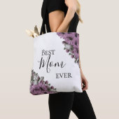 Tote Bag Stylé Floral Meilleure Maman Jamais (De près)