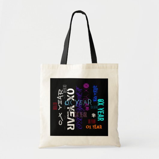 Tote Bag Style Graffiti répétitif Année Ox 2021 BTB (Devant)