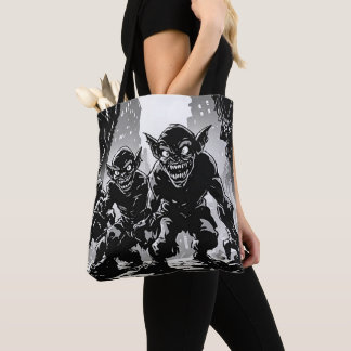 Tote Bag Style graphique rétro des années 50 de ville ruiné