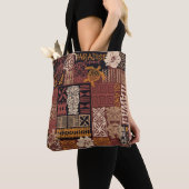 Tote Bag Style hawaïen motif tribal tissu patchwork (De près)