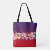 Tote Bag Style Kimono Rouge & violet mélangé Sakura Blossom (Dos)