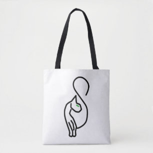 Tote Bag Style Kitty Cat Outline