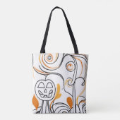Tote Bag Style moderne abstraite ligne art chic Halloween (Dos)