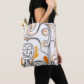 Tote Bag Style moderne abstraite ligne art chic Halloween (De près)