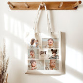 Tote Bag Style moderne chic Photo Collage Amour avec coeur