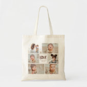 Tote Bag Style moderne chic Photo Collage Amour avec coeur (Devant)
