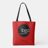 TOTE BAG STYLE MODERNE ROUGE PROPRE LOGO NOM MARQUE D'AFFAI (Dos)