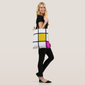 Tote Bag Style Mondrian Rose Jaune (Sur le modèle)