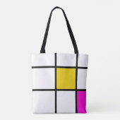Tote Bag Style Mondrique Rose Jaune (Dos)